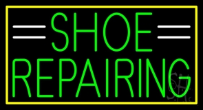 Green Shoe Repairing Neon Sign