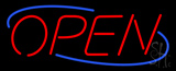 Open Blue Deco Style Neon Sign