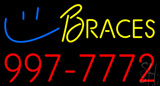 Yellow Braces Red Phone Number Neon Sign