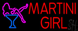 Red Martini Girl With Logo Neon Sign