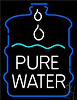 White Pure Water In Bottle Neon Sign