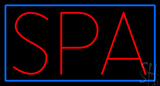 Red Spa Blue Border Neon Sign