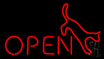 Open With Cat Neon Sign