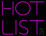 Pink Hot List Neon Sign