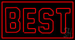 Red Border Best Neon Sign