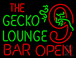 The Gecko Lounge Bar Open Neon Sign