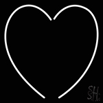 White Heart Logo Neon Sign