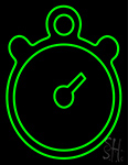 Green Clock Neon Sign
