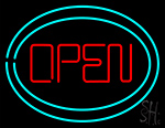 Open With Two Border Neon Sign