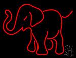 Red Elephant Logo Neon Sign