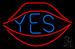 Yes With Red Lips Neon Sign