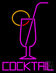 Cocktail Glass With Straw Neon Sign