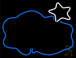 Blue Cloud With Star Neon Sign