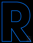 Blue R Logo Neon Sign