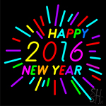 Happy 2016 New Year Neon Sign