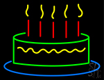 Happy Birthday Cake Neon Sign