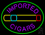 Imported Cigars With Graphic Neon Sign
