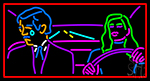 Red Border Girl And Boy Neon Sign