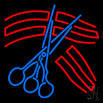 Scissor Cut Hair Neon Sign