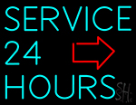 Service 24 Hours Neon Sign