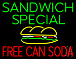 Sandwich Special Free Can Soda Neon Sign