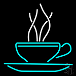 Turquoise Coffee Cup Neon Sign