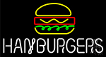 White Hamburgers With Logo Neon Sign