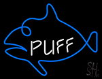 Puff Blue Fish Neon Sign