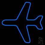 Blue Airplane Logo Neon Sign