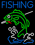 Fishing Fish Logo Neon Sign