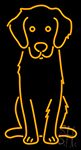 Golden Dog Cartoon Neon Sign