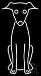 Italian Grey Hound Dog Cartoon Poster Neon Sign