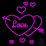 Love Heart Emblem Neon Sign