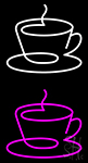 Pink Coffee Cup Icon Neon Sign