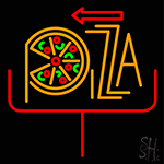 Pizza With Red Arrow Neon Sign