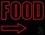 Red Arrow Food Neon Sign