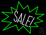 Sale With Green Border Neon Sign