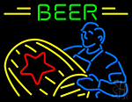 Beer Man Ply Drum Neon Sign