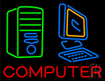 Computer With Logo Neon Sign
