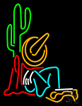 Cowboy With Cactus Neon Sign
