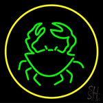 Green Crab With Circle Neon Sign