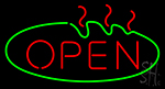 Green Oval Open Neon Sign