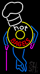 Hot Bagels With Chef Neon Sign