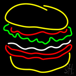 Multi Color Burger Neon Sign