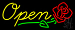 Open Rose Neon Sign