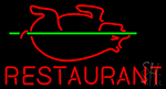 Restaurant With Pig Neon Sign