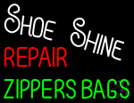 Shoe Shine Repair Zippers Bags Neon Sign