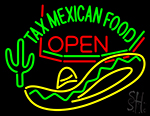Tax Mexican Food Open Neon Sign
