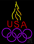 Usa Olympic Logo Neon Sign
