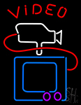 Video With Camera Tv Neon Sign